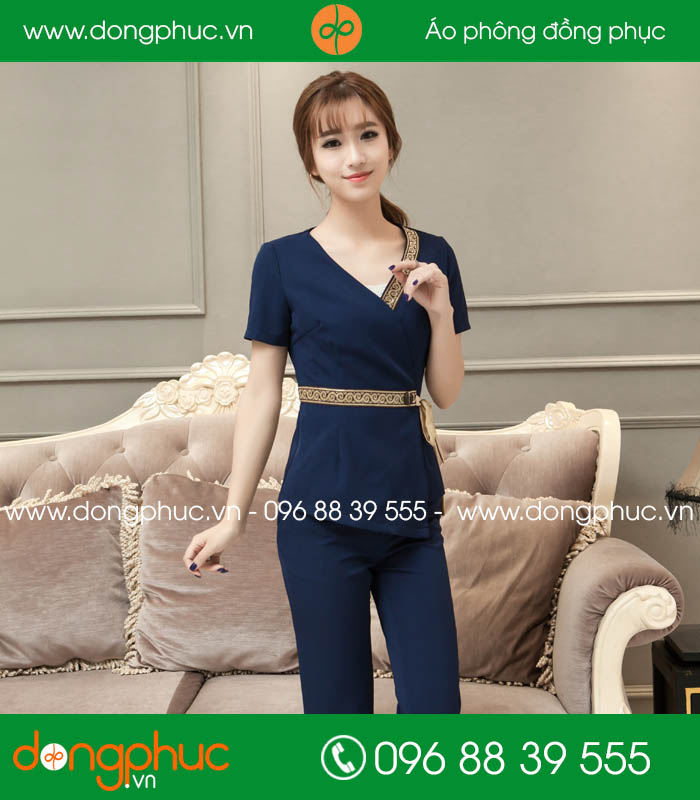 Đồng phục spa màu tím than